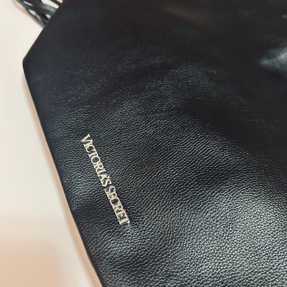 Victoria Secret Black Faux Leather Tassle Backpack - Picture 4 of 5